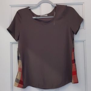 Le Lis Gray with Plaid side and back stripes